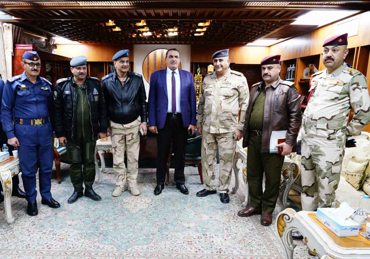 الجبوري  يشيد بأبطال طيران الجيش ،ودورهم  في محاربة الارهاب ،ومساندة جهود اكمال متطلبات تشغيل مطار كركوك .